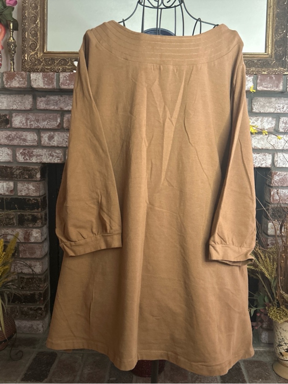 Ellos Brown Plus Size Scoop Neck Line Tunic Top Size 30/32  3X - Picture 4 of 7